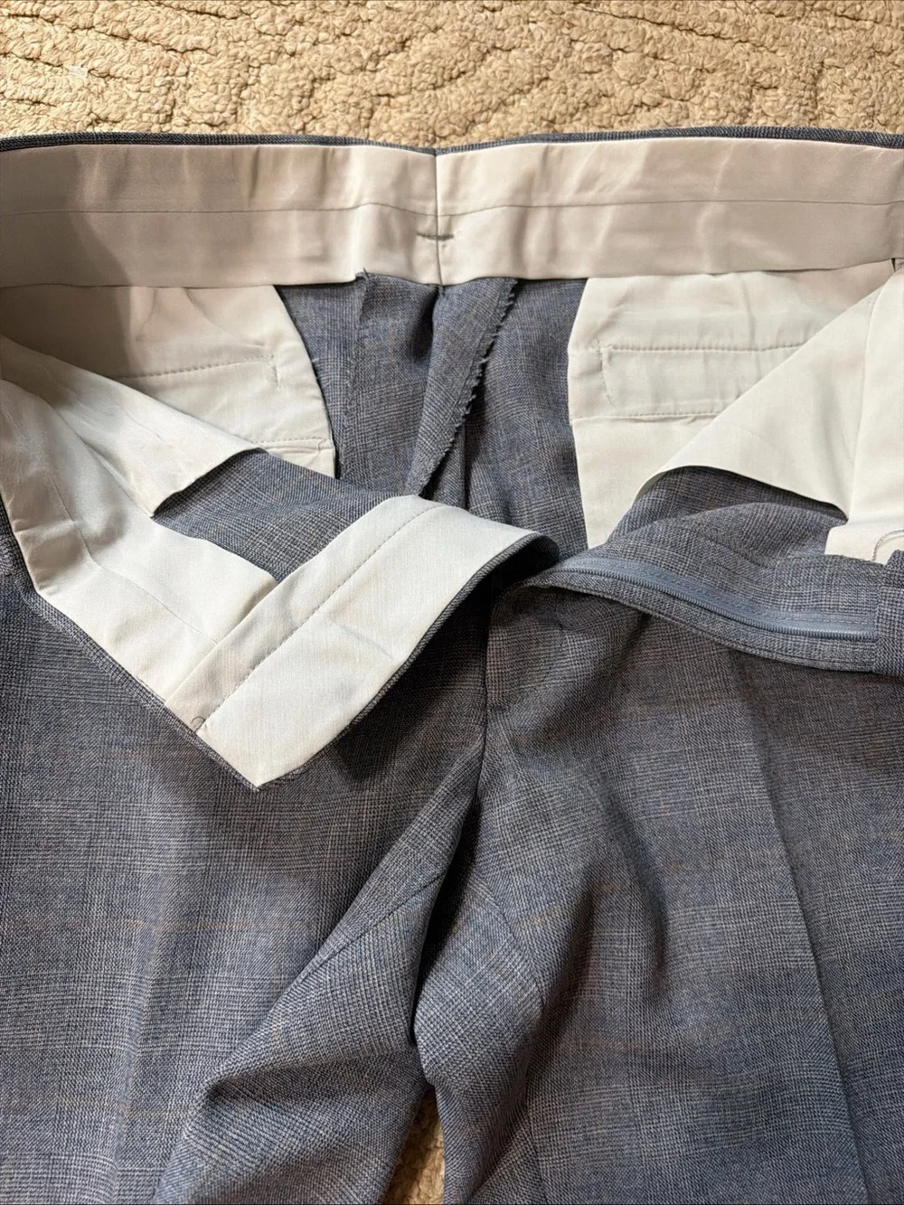 Men's Gray Blue Two-Piece Tailored Suit Jacket & Trousers